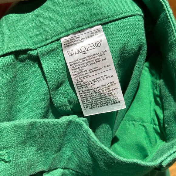 Banana Republic Linen High Rise Waist Shorts Pleated 4 Green - Picture 5 of 7